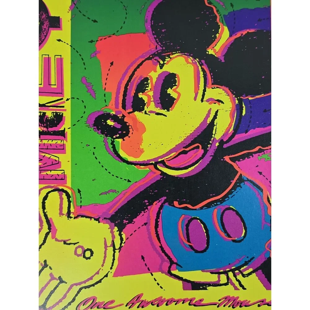 Vintage Mickey Mouse Mead Disney Electric Stationery Pad Neon Pop Art  90s